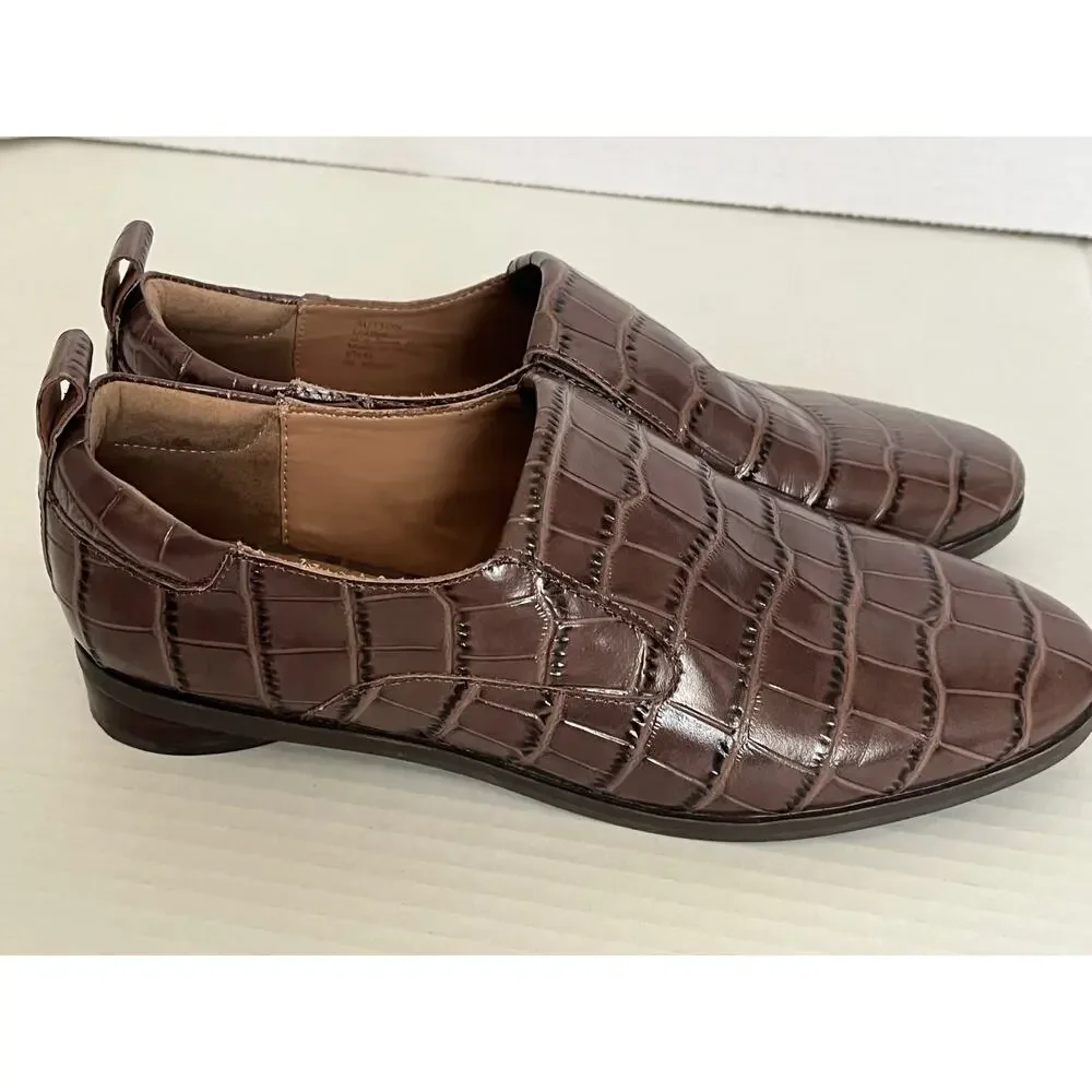 Women's Aerosoles Brown Faux Leather Sutton Tailored Dress Loafer Size 6.5